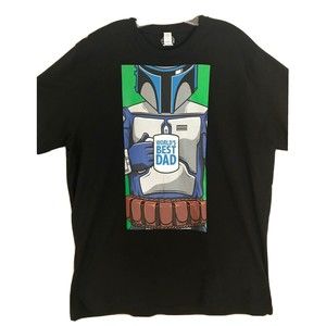 NEW! Star Wars the Mandalorian T-Shirt "World's Best Dad" Black‎ Gift XXXL 3XL